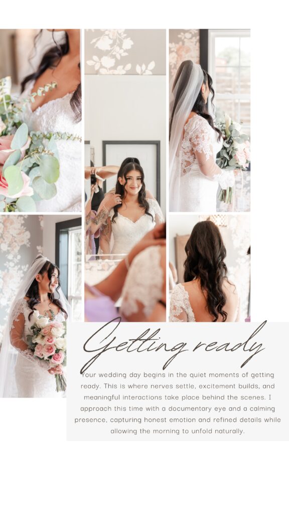 Bride getting ready during a Kansas wedding