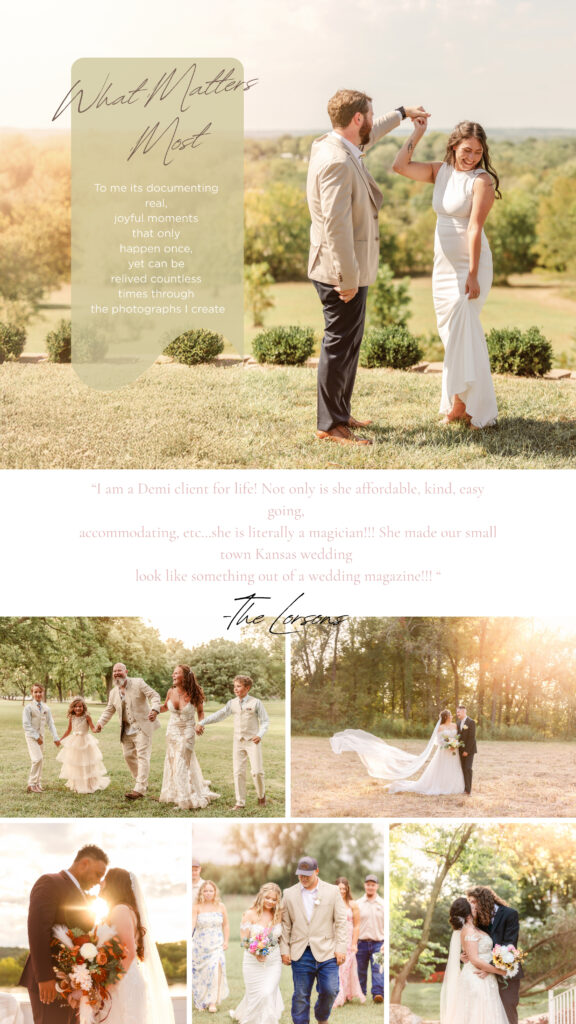 Outdoor Kansas wedding ceremony with family