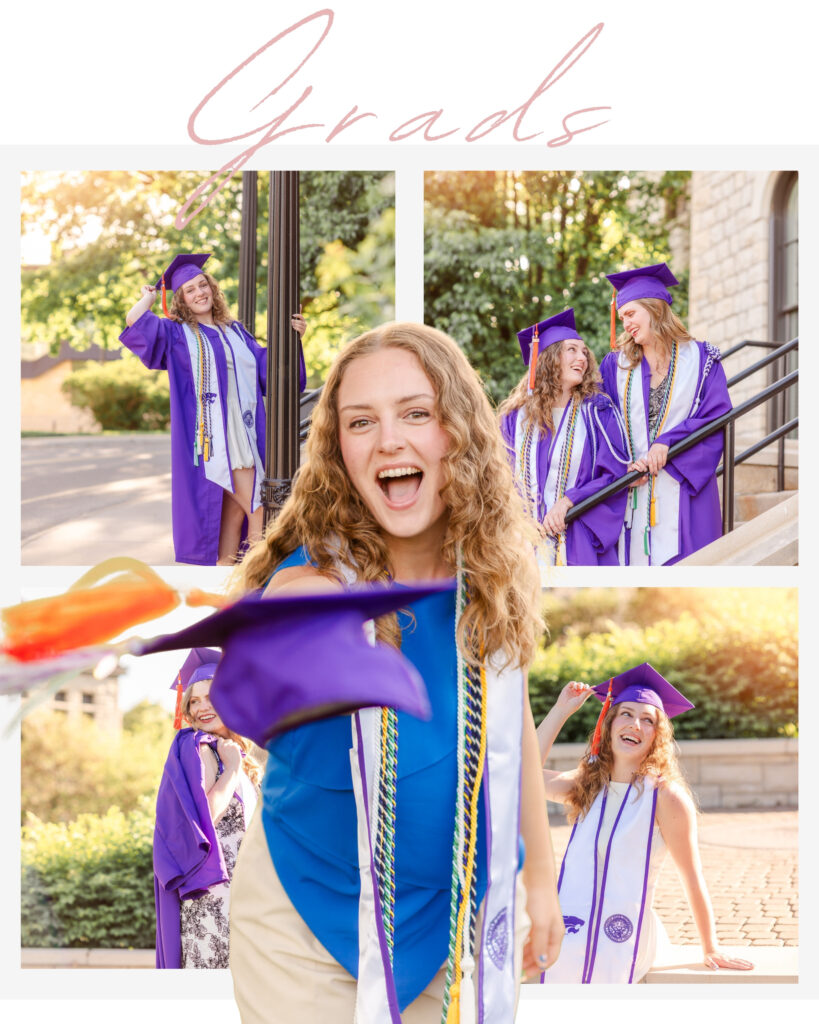 Kansas state university graduate photos taken on campus